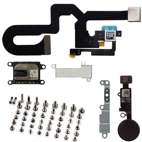 LCD parts For iPhone 7 7P 8 8 Plus Front Camera home button key Flex cable Ear Speaker with metal bracket + full set screws