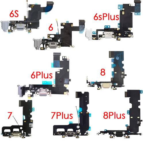 Charging Port USB Dock Flex Cable With Microphone And Signal Antenna Replacement For iPhone 6 6Plus 6s 6sPlus 7 7Plus 8 Plus