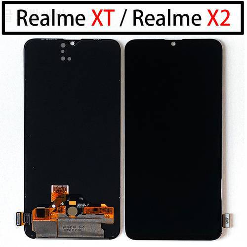 Original Realme XT 6.4Inch Super Amole For realme XT RMX1921 LCD Display Touch Screen Digitizer For realme X2 EMX1991 rmx1993