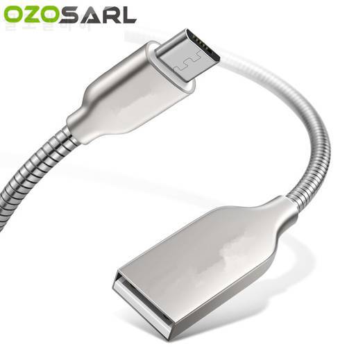 Zinc USB Cable 5V 2.4A Fast Charging Metal Braide Type C Micro USB Charger Cable Spring Wire Cord for Samsung Xiaomi Huawei