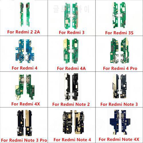 USB Charging Port Board Plug Flex Cable Connector Parts With Microphone For Xiaomi Redmi Note 3G 4G 3 3S 4 4A 4x Pro 2 2A Gloal