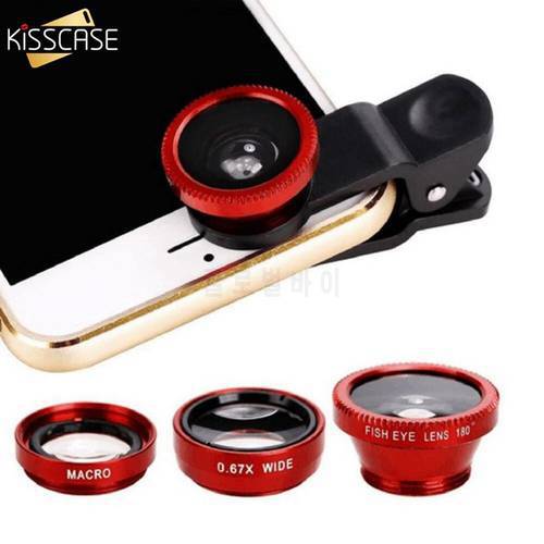 Universal Clip 3 in 1 HD Fish Eye Camera macro Wide Angle Phone Lens For iPhone 7 8 6 6s Plus X For Samsung Xiaomi redmi Huawei