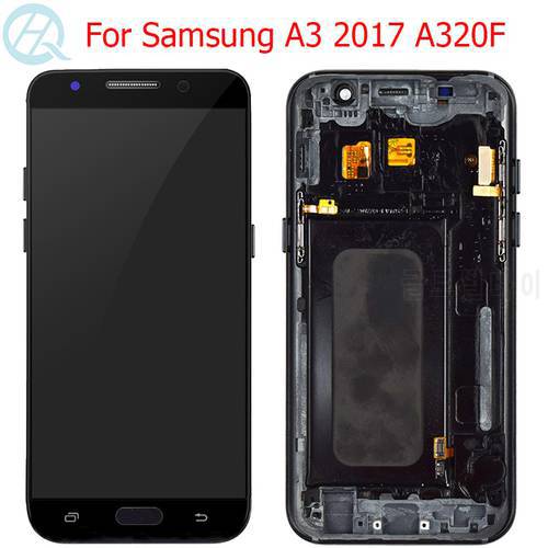 Original AMOLED A320F LCD For Samsung Galaxy A3 2017 Display With Frame 4.7