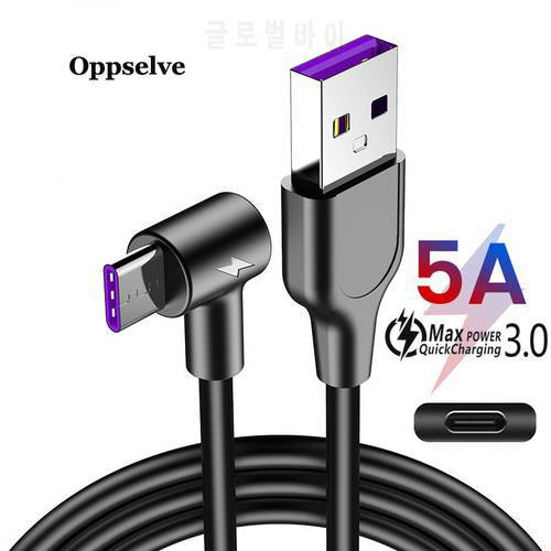 Oppselve 5A USB Type C Cable 3m Fast Charging Type-C Kable for Huawei P30 P20 Mate 20 Pro Lite Phone Supercharge QC3.0 USBC Cabo
