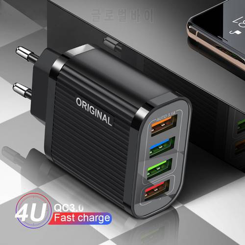 USB Charger quick charge 4.0 3.0 for iPhone 11 iPad 4 Ports Fast Wall Charger for Samsung S9 Xiaomi Tablet Mobile Phone Chargers