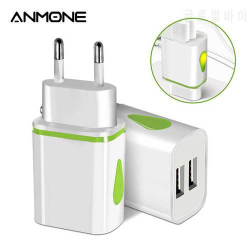 USB Charger Dual EU Wall Charger 2 port Fast Charging Portable Travel Moblie Phone Adapter LED EU Plug Charge For iPhone 11pro