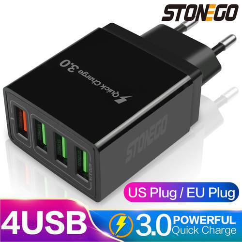 STONEGO 31W Multi-Port USB Wall Charger, 4-Port Output W/ QC 3.0+3 USB Port, Quick Charge Travel Charger Multiport Charging