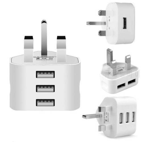 UK Plug Wall 3 Pin Plug Adaptor Charger with 1/2/3 USB Ports Travel Charging Mains Wall AC Multi Power Adapter Dropship
