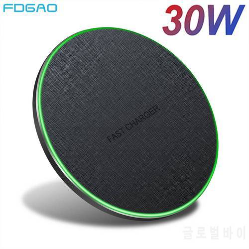 30W 20W Wireless Charger For iPhone 14 13 12 11 XS XR X 8 Airpods Pro Quick Fast Charging Pad for Samsung S22 S21 S20 Note 20 10