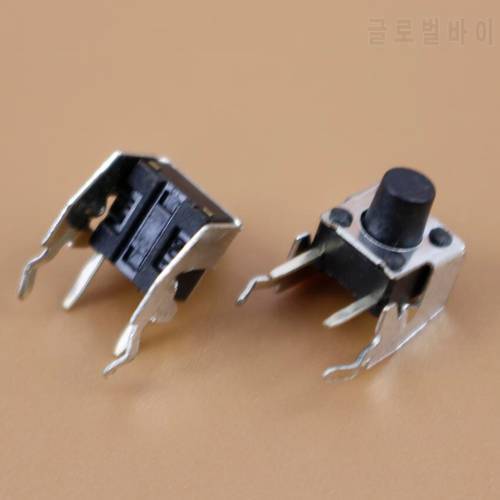 YuXi 1pcs/lot Tact Switch 6x6x7 mm right angle through hole 4 pins tactile light push button switches Rohs Reach