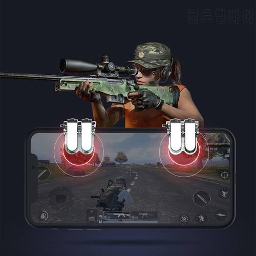For Pubg Game Trigger Mobile Phone Game Controller Fire Button Gamepad L1R1 Aim Key Joystick for iphone Android