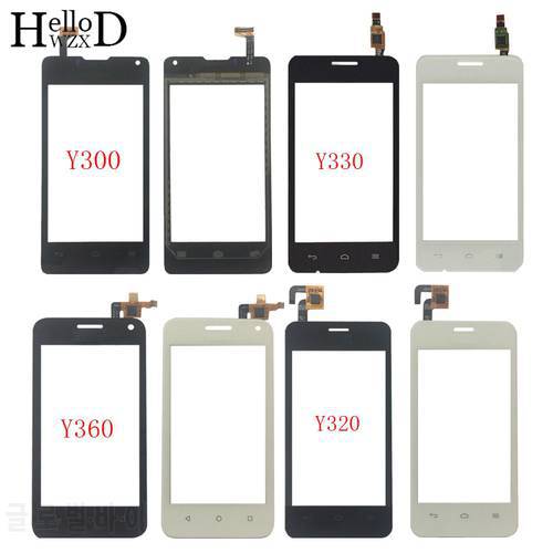 Touch Screen Digitizer Panel For HuaWei Y300 Y320 Y330 Y360 TouchScreen Lens Sensor Front Glass 3M Glue