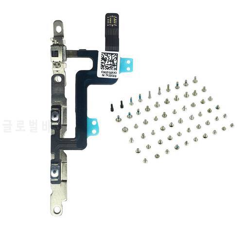 full set screws + Sound Mute Switch Volume Control Buttons Flex Cable Replacement for iPhone 6 6plus 6s 6s Plus