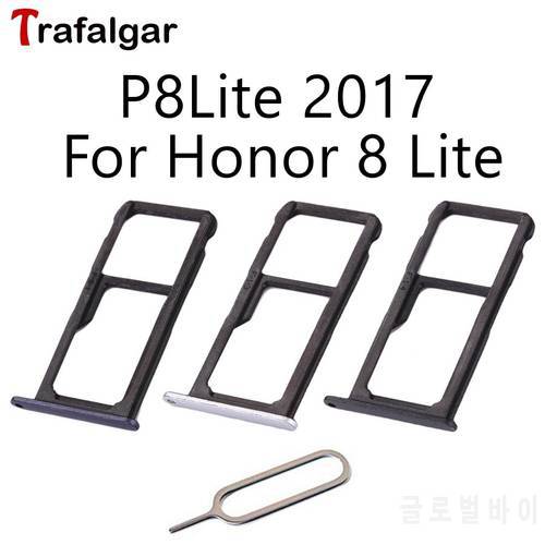 For Huawei P8 Lite 2017 SIM Card Tray Holder Micro SD Slot Socket Adapter Replacement Parts For Honor 8 Lite Sim Tray
