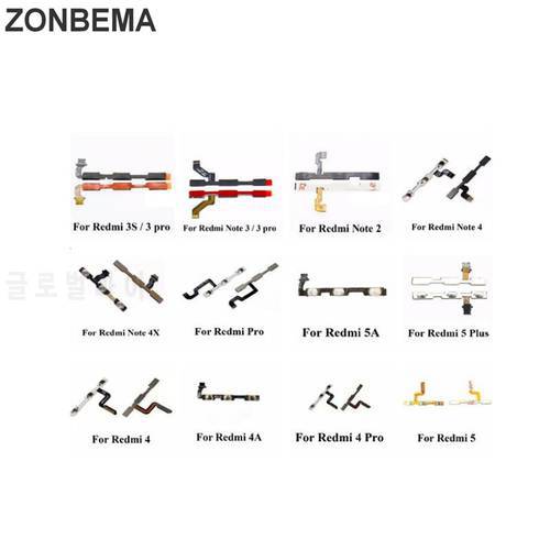 ZONBEMA New Volume Button Power Switch On Off Button Flex Cable For Xiaomi Redmi 3 3S 3X 4A Note 2 3 4 5 Pro 4X S2
