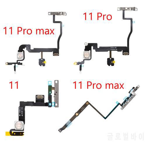 ON OFF Power Side Button Flex Cable With Flash Light For iPhone 11 11 pro 11 pro max Replacement Parts