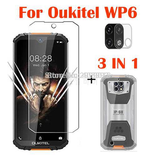 3-in-1 Glass Case For OUKITEL WP6 WP19 Case Soft Clear Shockproof Phone Cover For OUKITEL WP6 Case