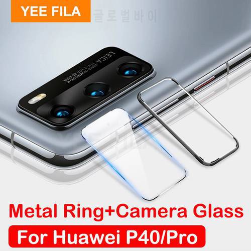 Case For Huawei P40 Pro P40Pro Case Camera Back Lens Glass Screen Protector Cover on HuaweiP40 Pro P 40 Cases Metal Ring Bumper