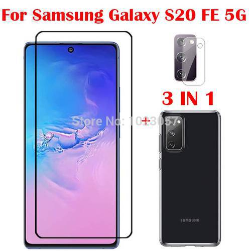 3-in-1 Case + Camera Tempered Glass On For Samsung Galaxy S20 FE 5G S20 Lite Screen Protector Glass For Galaxy S20 Fan Edition