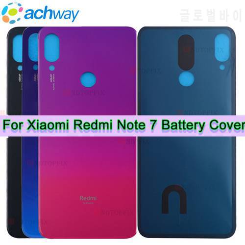 New For Redmi Note 7 Pro Back Battery Cover Door Rear Glass For Xiaomi Redmi Note 7 Battery Cover Housing Case with Glue