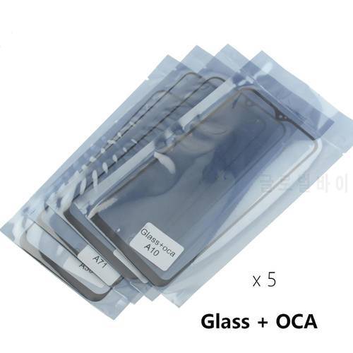 5PCS 2 in 1 Front Outer Screen Glass OCA Glue for Samsung A31 A11 A21 A21S A60 A41 A90 M20 Touch Panel Lens Cover Lamination