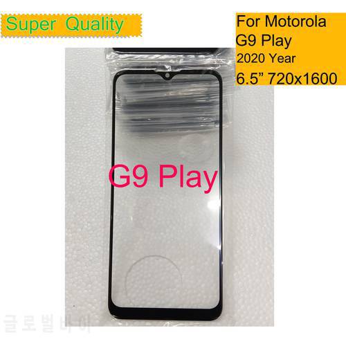 10Pcs/lot For Motorola Moto G9 Play Touch Screen Front Outer Glass Panel Lens For Moto G9 Play LCD Front Replacement