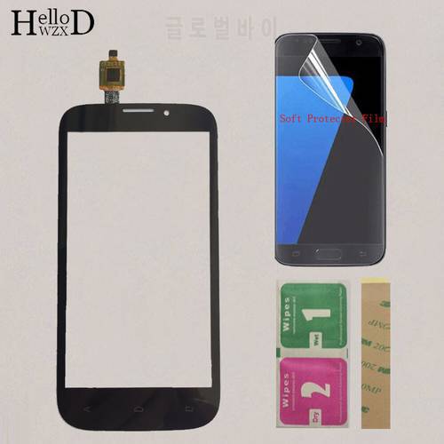 Mobile Touch Screen TouchScreen For Fly IQ4404 IQ 4404 Spark Screen Digitizer Panel Front Glass Sensor + Protector Film