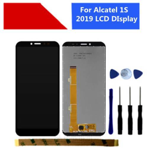 100% Test For Alcatel 1S 2019 OT5024 5024D 5024J 5024A LCD Display + Touch Screen Assembly + Original Frame Parts + Tools & Tape