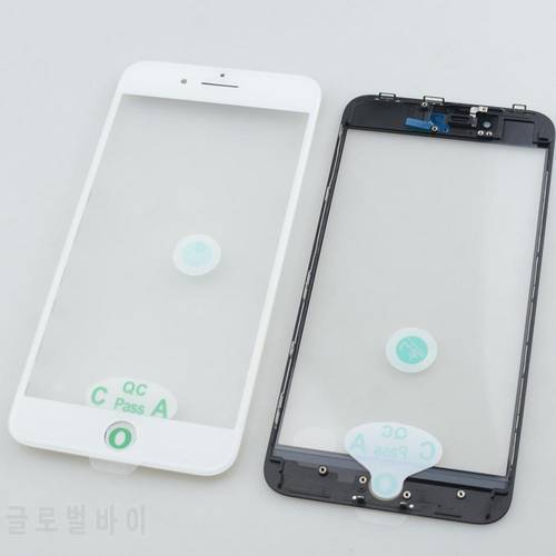 1 Piece 3 in 1 Cold Press Front Glass With Frame Bezel & OCA Film For iphone 8 7 6s 6 plus Outer Screen Glass Lens Replacement