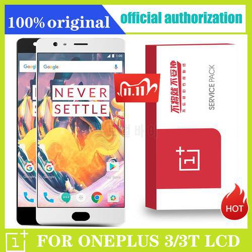 AMOLED 5.5 Original Display For Oneplus 3 3T LCD Display Touch Screen with Frame for OnePlus 3 3T A3000 Display Replacement
