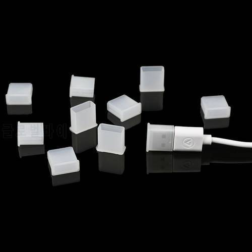 10 Pcs Plastic USB Male Anti-dust Plug Cap Cover Black/White U Disk Protective Cover
