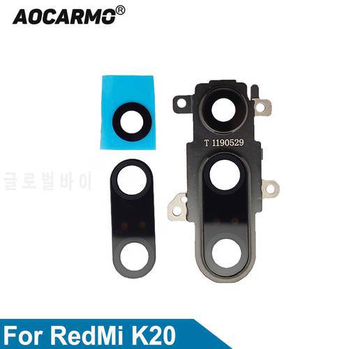 For Xiaomi Redmi K20 9T Pro Main Camera Lens Ultra Wide-angle Rear Back Camera Lens Glass With Frame Ring Cover Adhesive Sticker