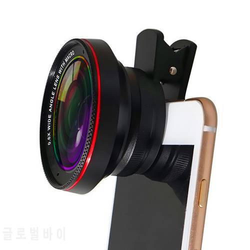 2 in 1 Mobile Phone Lens 4K HD 15X macro 0.6X Wide Angle Lens for iPhone 8 10 X Samsung LG Camera Kit Mobile Phone Accessories