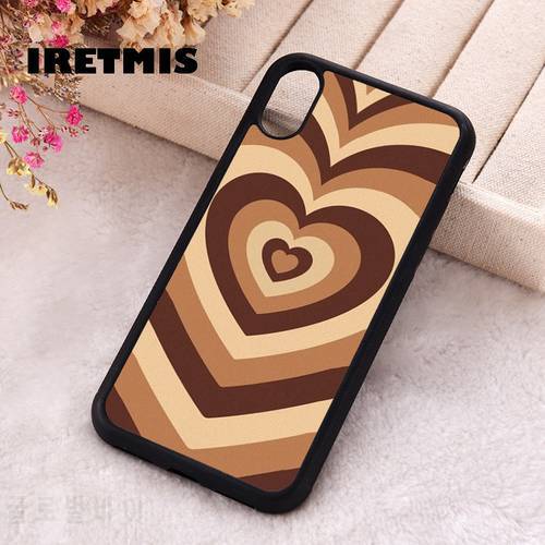 Iretmis 5 5S SE 2020 phone cover cases for iphone 6 6S 7 8 Plus X Xs Max XR 11 12 13 MINI 14 Pro Soft Latte Love Coffee Heart