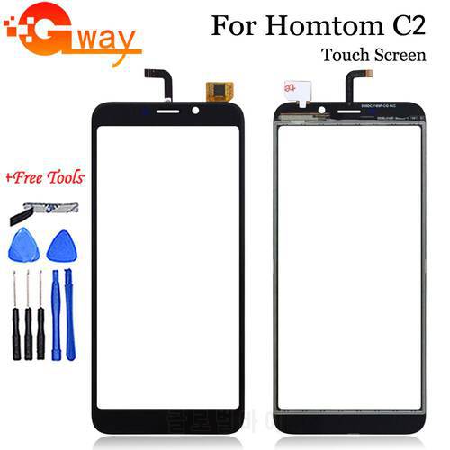 5.5&39&39 For Homtom C2 Touch Screen Digitizer Replacement For Homtom C2 Touch Panel Sensor Phone Accessories With Tools+Adhesive