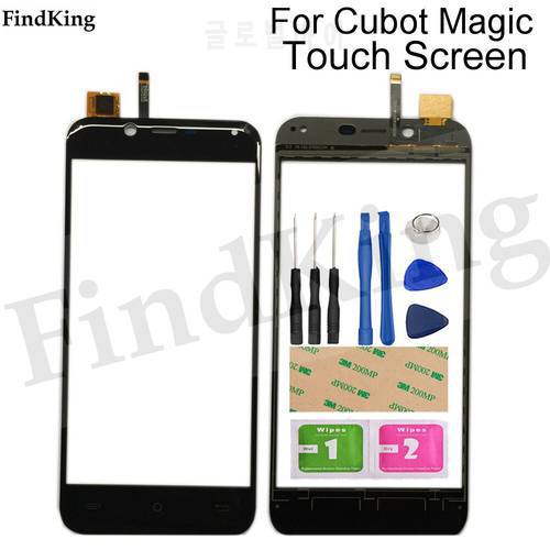 5&39&39 Touch Screen For Cubot Magic Digitizer Touch Screen 100% Guarantee Original Front Glass Panel Tools 3M Glue