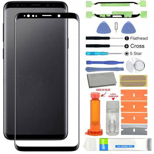 UV Glue Front Glass Screen Replacement for Samsung Galaxy S9 G960/S9 Plus G965 LCD Display Outer Touch Panel Screen