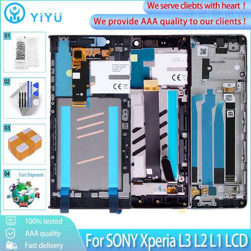 Original Display For Sony Xperia L3 L2 L1 LCD Touch Screen Digitizer Assembly Replacement Display For Sony L3 LCD With Frame