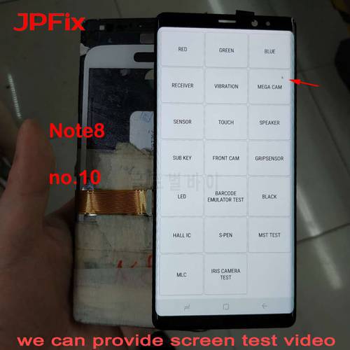 JPFix Super AMOLED For Samsung Galaxy Note 8 N950 LCD Touch Screen Display Assembly Replacement With Frame Dots Red Shade Note8