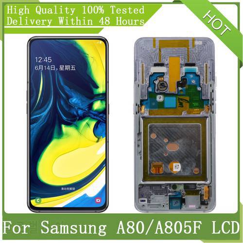 6.7” Super AMOLED For Samsung Galaxy A80 A805 SM-A805F A90 A905 SM-A905F LCD Display Touch Screen Digitizer Assembly Replacement