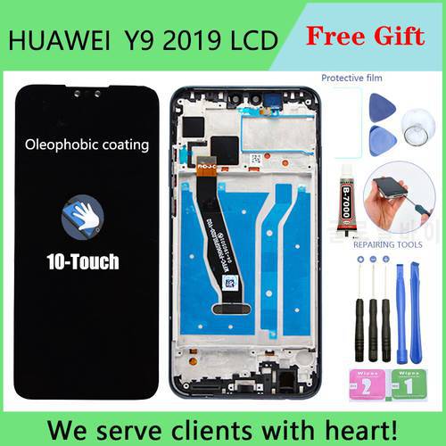 Original LCD For HUAWEI Y9 2019 LCD Display Touch Screen with Frame For HUAWEI Y9 2019 LCD Display Spare Repair Parts