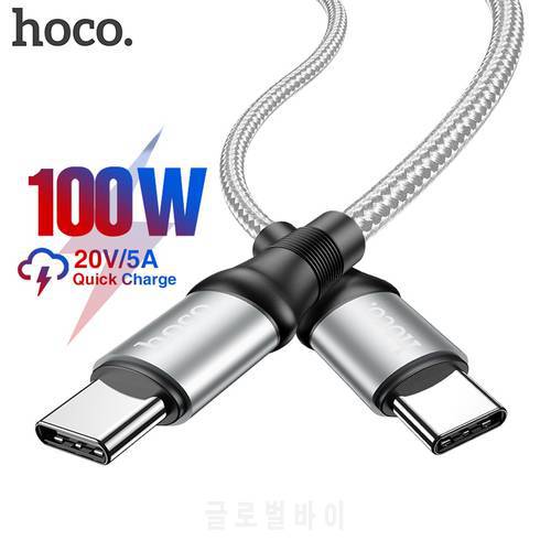 HOCO 100W USB C To USB Type C Cable 5A 100W PD Fast Charger for Macbook iPad Support Quick Charge For Samsung S20 Xiaomi 10 Pro