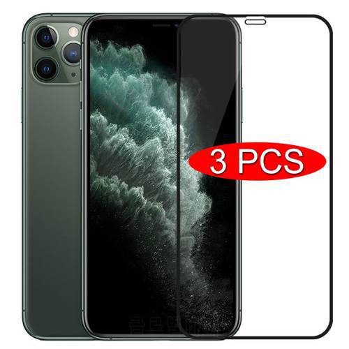 3PCS Full Cover Protective Glass On For iPhone 11 12 13 14 Pro Max Screen Protector For iPhone X XR XS Max 7 8 6s Plus SE Glass