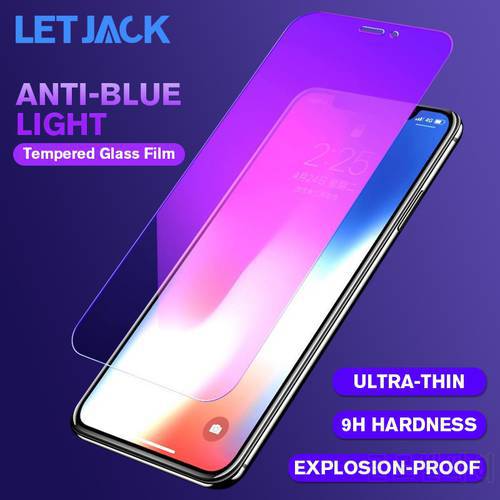 9H Anti Blue Light Screen Protector On The for iPhone 7 8 6 Plus Tempered Glass for iPhone 12 11 Pro X XR XS MAX Protective Film