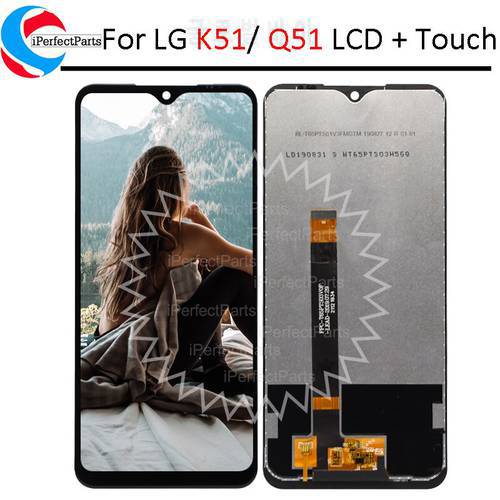 6.5&39&39 For LG Q51 LCD LM-Q510N Display Touch Panel Screen Digitizer Assembly For LG K51 LMK500UM lcd with frame Replacement