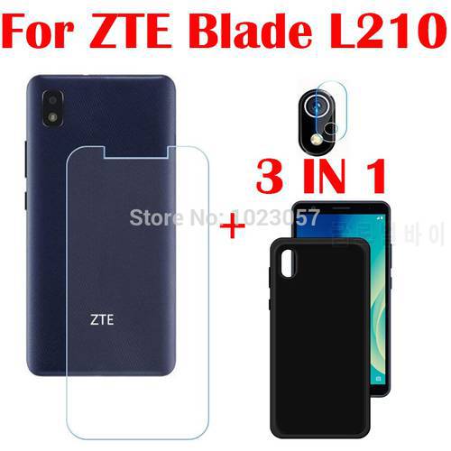 3-in-1 Case + Camera Tempered Glass On For ZTE Blade L210 ScreenProtector Glass For ZTE Blade L210 2.5D Glass