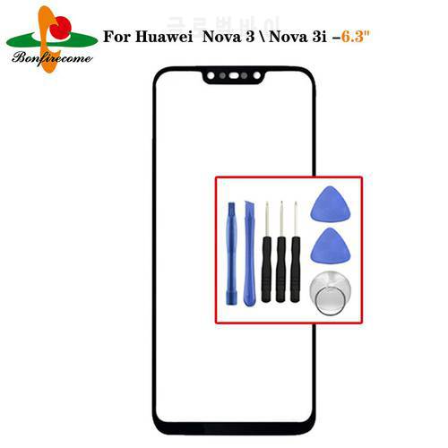 Outer Screen For Huawei Nova 3 PAR-LX1 PAR-LX9 \Nova 3i INE-LX2 Front Touch screen Panel LCD Display outer Glass Cover Lens