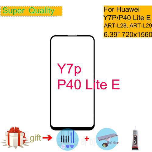 For Huawei Y7P 2020 Touch Screen Panel Front Outer Glass P40 Lite E LCD Glass Lens Replacement Y7P ART-L28 ART-L29