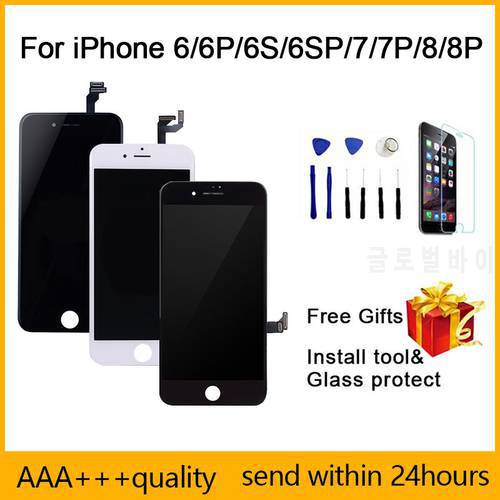 AAA Quality LCD Display For iPhone 6 6S 7 8 Plus Touch Screen Digitizer for iPhone 6P 6SP 7P 8P Assembly Replacement with Gifts