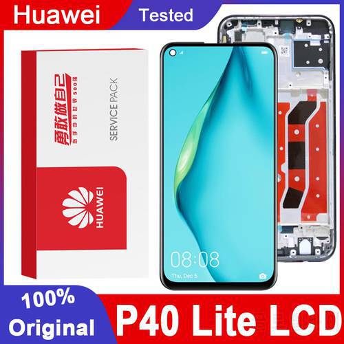 Original Tested 6.4&39&39 Display Replacement With Frame For Huawei P40 Lite LCD Touch Screen Digitizer Assembly for Nova 6 SE LCD